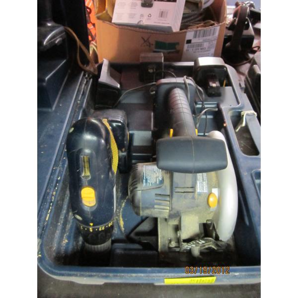 MASTERCRAFT TOOL KIT W/CIRCULAR SAW, DRILL, BATTERY CHARGER