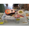 Image 1 : PLASTIC BIN OF MISC. VINYL NUMBERS/LETTERS, PENCILS, UKELELE, ETC.