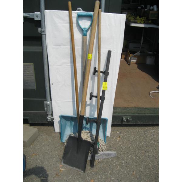 BUNDLE OF SHOVELS & MOPS, ETC.