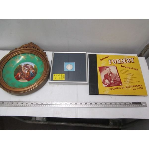 FRAMED COLLECTOR PLATE & RECORD SET