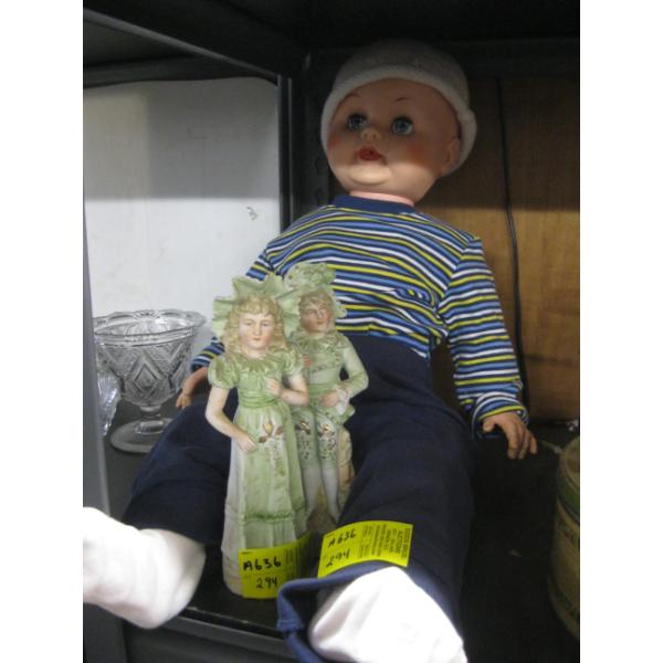 LG. DOLL & 2 FIGURINES