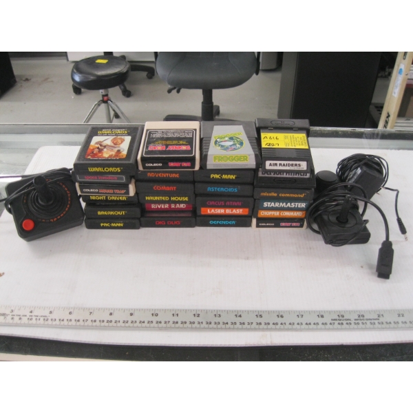 ASST. ATARI GAMES & CONTROLLERS, ETC.