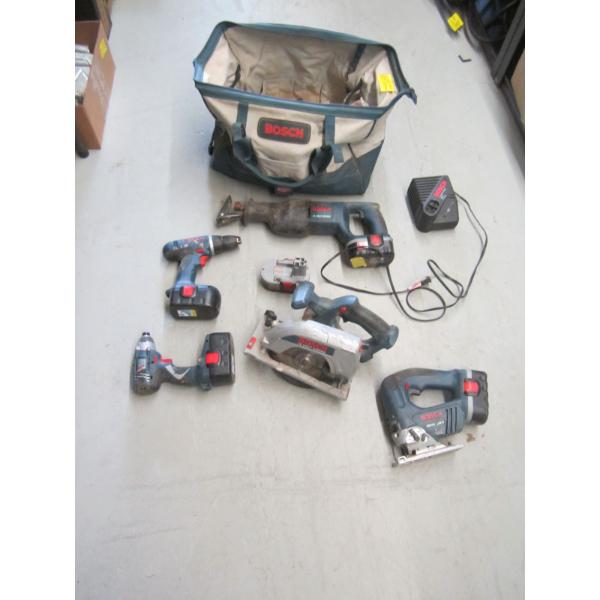 BAG OF BOSCH BATTERY OPERATED TOOL SET