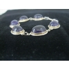 Image 4 : LADIES .925 SILVER BRACELET W/PURPLE STONE, 25G