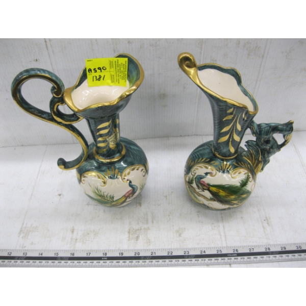 PAIR OF BELGIUM POTTERY VASES