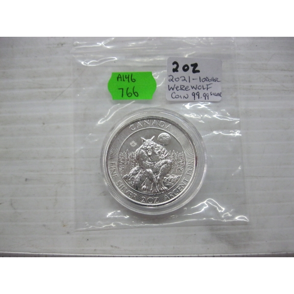 2021 2 OZ. .999 SILVER COIN - WEREWOLF (TAX EXEMPT)