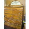 Image 2 : WATERFALL MIRROR BACK INLAID HIGHBOY ANTIQUE CHEST OF DRAWERS