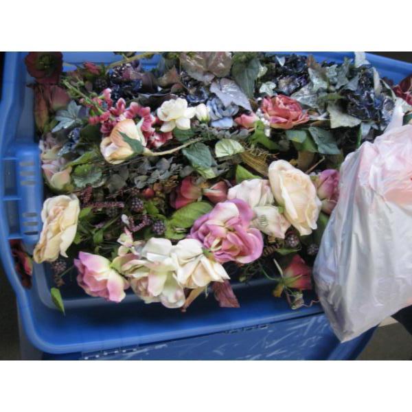 BIN OF ARTIFICIAL FLOWERS