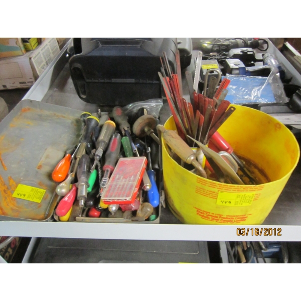 ASST. SCREWDRIVERS, TIN SNIPS, ETC.