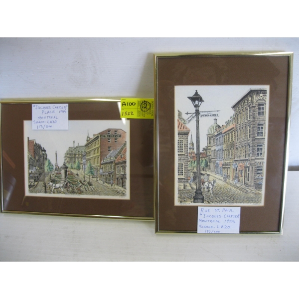 PAIR OF FRAMED NUMBERED MONTREAL PRINTS