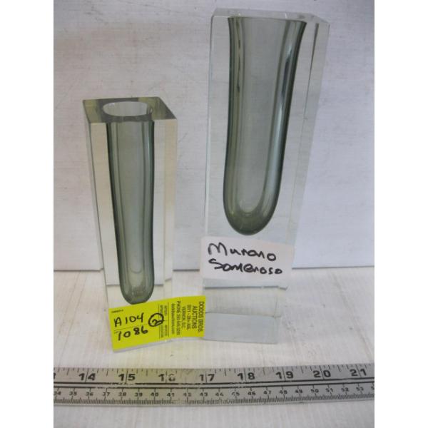 2 MURANO SOMMERSO VASES