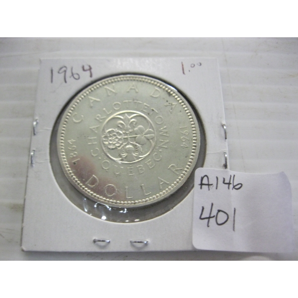 1964 CDN SILVER $1 COIN