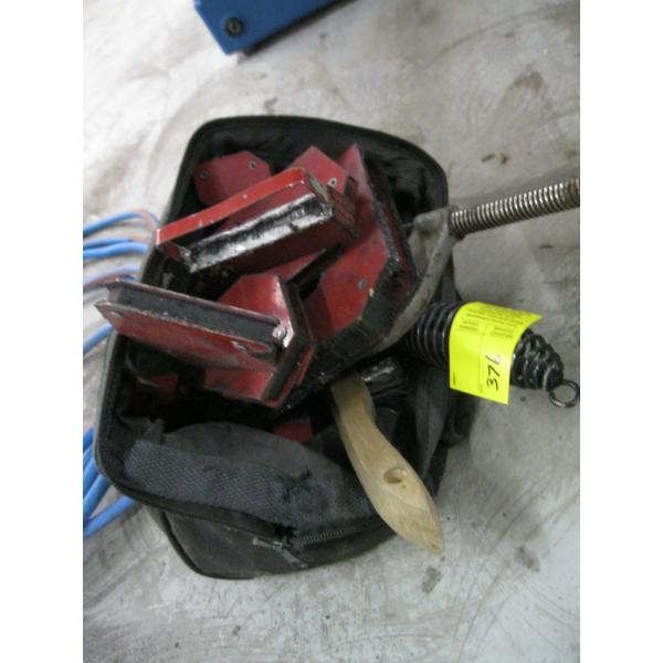 BAG OF ASST. WELDING MAGNETS, HAMMERS, LG. PRYBAR