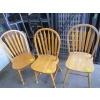 Image 1 : 3 ARROW BACK WOODEN CHAIRS - 2 MATCH