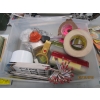 Image 3 : PLASTIC BIN OF MISC. VINYL NUMBERS/LETTERS, PENCILS, UKELELE, ETC.