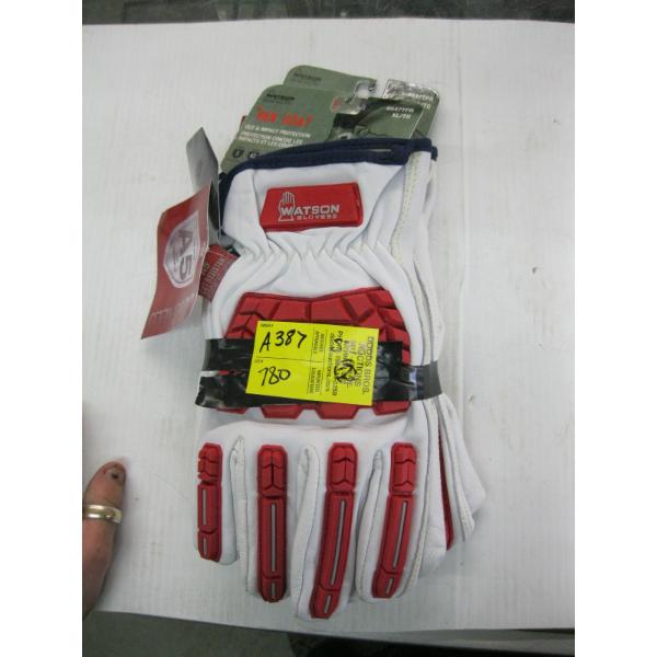 2 PAIR OF WATSON VAN GOAT SZ XL GLOVES - RED & WHITE