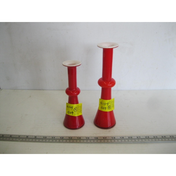 2 SM. HOLMGAARD CASED CANDLE HOLDERS