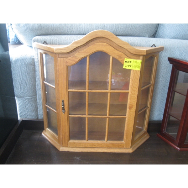 SM. OAK DISPLAY CABINET