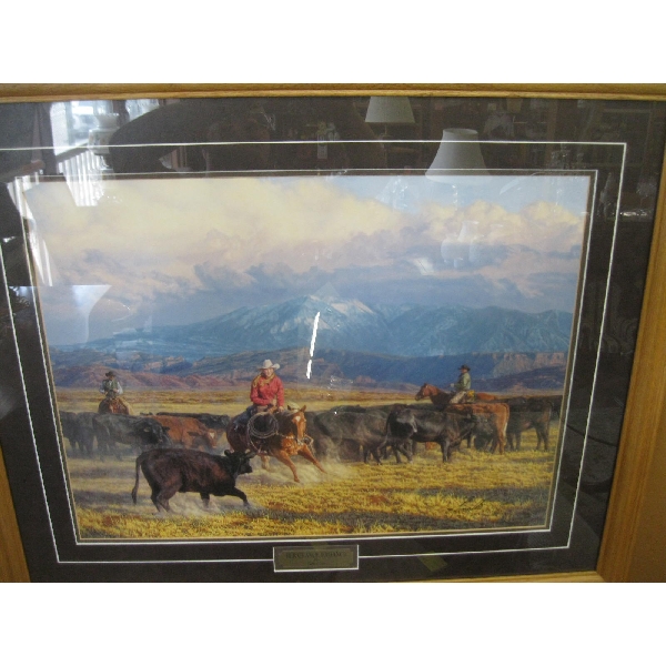 FRAMED WESTERN PRINT 