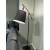 Image 1 : ADJUSTABLE FLOOR LAMP W/BLACK/WHITE SHADE
