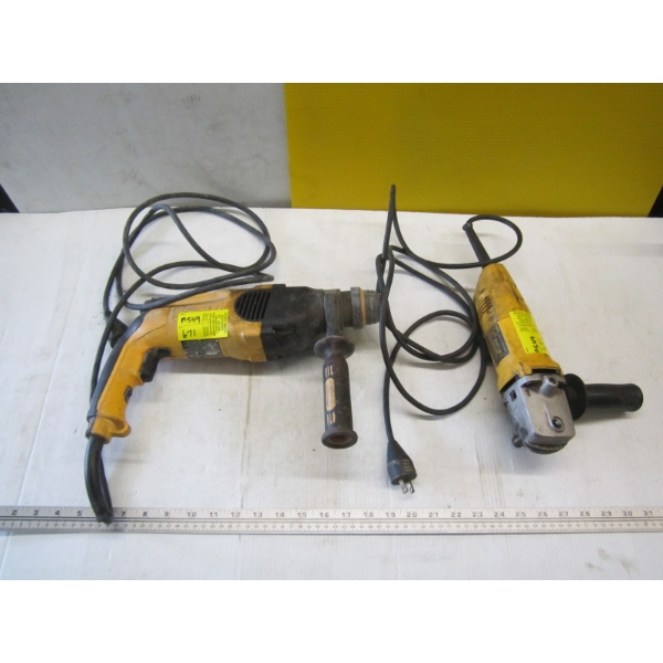 DEWALT ANGLE GRINDER & IMPACT HAMMER DRILL