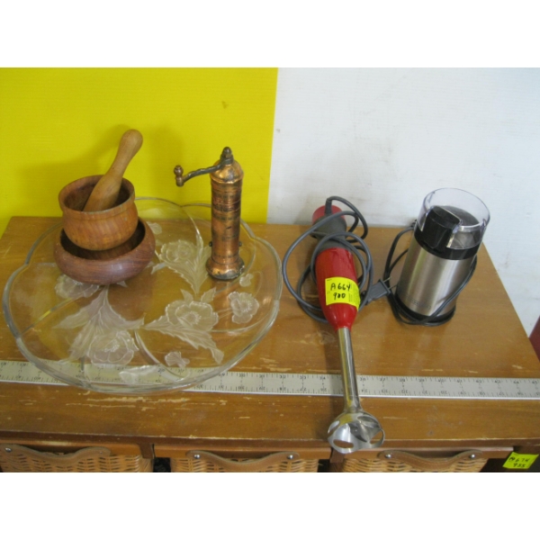 HAND MIXER, COFFEE GRINDER, MORTAR & PESTLE, ETC.
