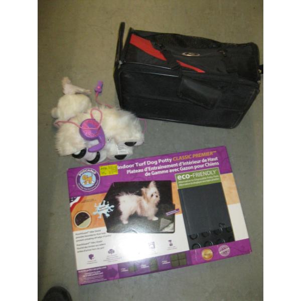 INDOOR TURF DOGGY POTTY, DOG CARRYING CASE, ETC.
