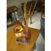 Image 1 : 2 WOOD VASES & WOODEN SHOE