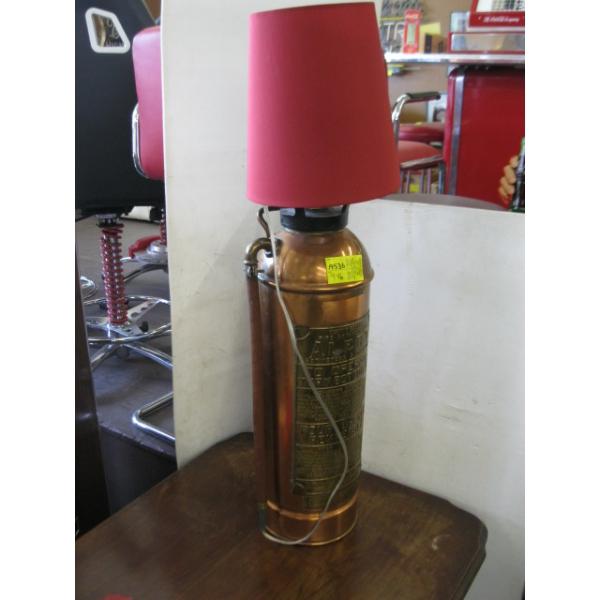 VINTAGE COPPER FIRE EXTINGUISHER MADE INTO A LAMP