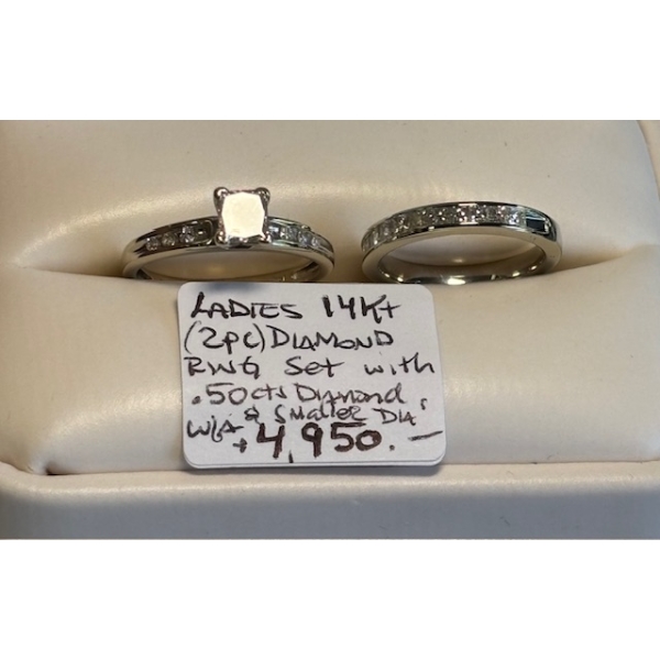 LADIES 14KT 2 PIECE DIAMOND RING SET W/.50CTS DIAMONDS W/A $4,950