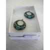 Image 1 : PAIR OF STERLING SILVER SIGNED EARRINGS W/TURQUOISE STONES, NO HOOKS