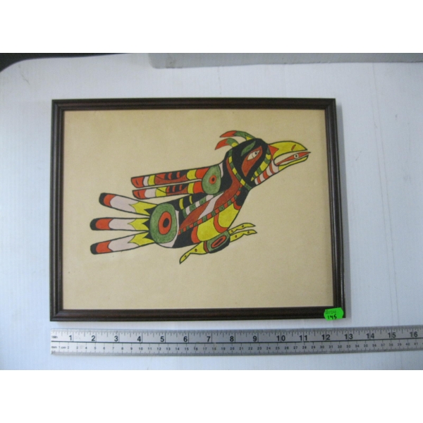1920s PAINTED NATIVE ART FROM RESIDENTIAL SCHOOL IN ALERT BAY