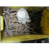 Image 2 : CONTAINER OF LG. BOLTS & WOODEN BOX W/MISC. RAILWAY RATCHET TOOLS, ETC.