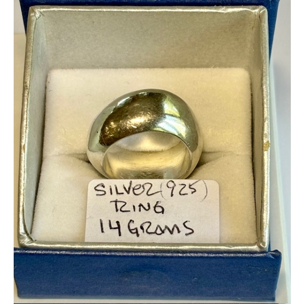 SZ 5.5 SILVER RING .925 RING, 14G