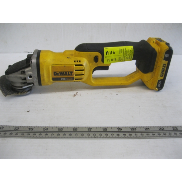 DEWALT 4.5" GRINDER W/BATTERY - NO CHARGER