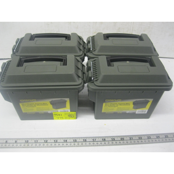 4 PLASTIC MINI AMMO BOXES
