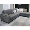 Image 1 : GREY SOFA W/CHAISE EXTENSION & PILLOWS