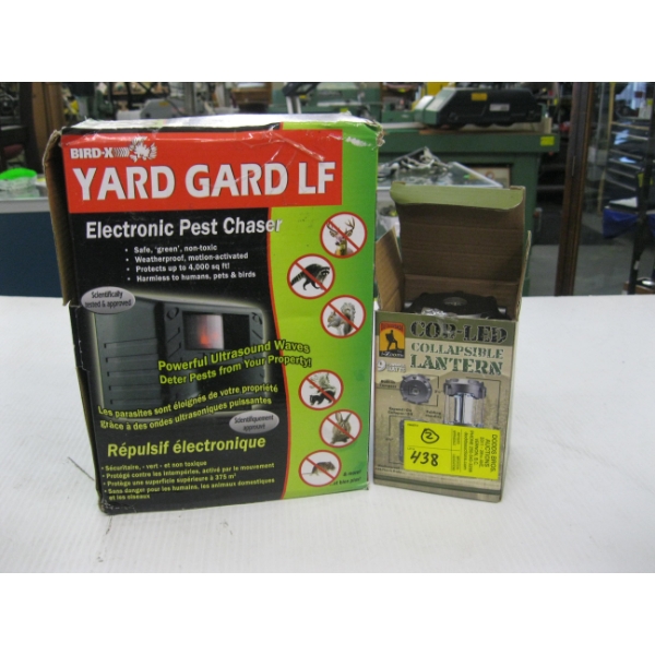 COLLAPSIBLE LANTERN & A YARD GUARD