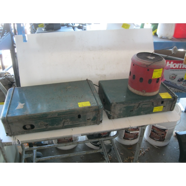 2 COLEMAN STOVES & ALITA GAS HEATER