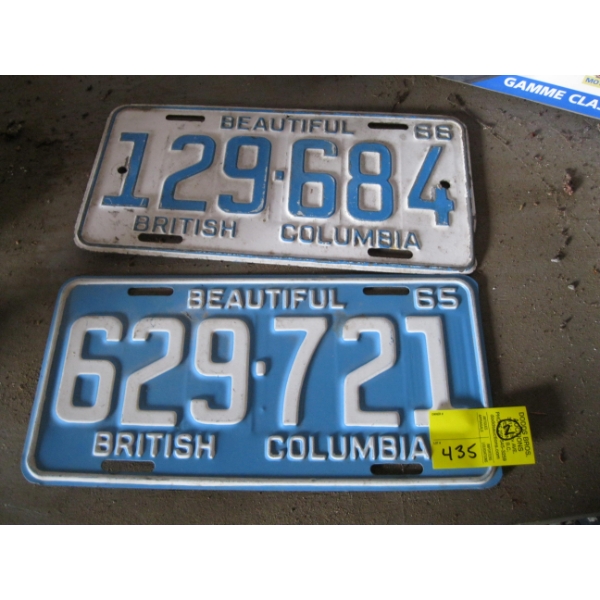 1966 & 1965 LICENCE PLATES