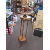 Image 1 : BARLEY TWIST STAND & BROKEN BOWL W/WOODEN CUPS & METAL SPOONS