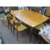Image 2 : WOODEN MCM DINING TABLE W/6 CHAIRS