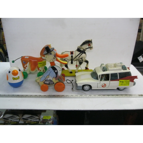 VINTAGE COLLECTABLE TOYS - GHOSTBUSTERS CAR, ETC.