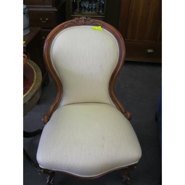 UPHOLSTERED BALLOON BACK NURSING CHAIR