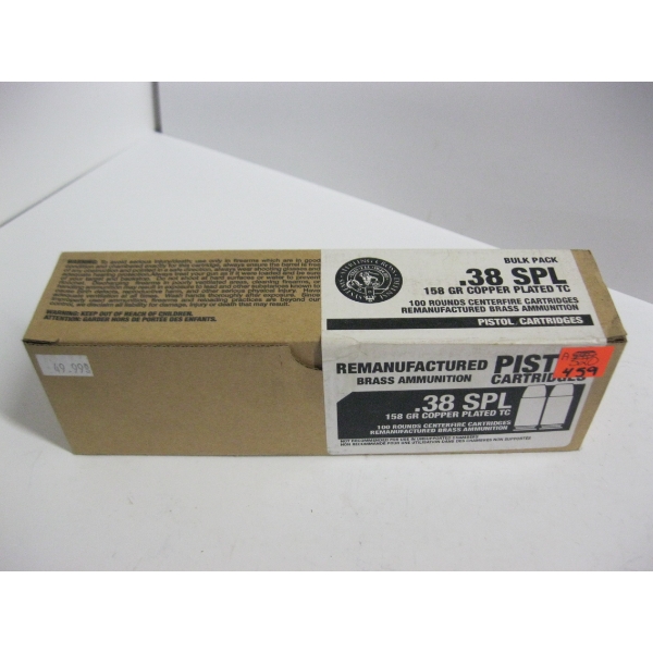 WARTAK .38 SPL 125GR COPPER PLATED TC|100 ROUNDS (UNOPENED)