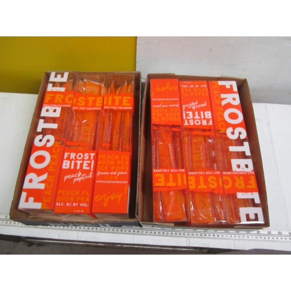 6 BOXES OF FROSTBITE PEACH ALCOHOL ICE POPS