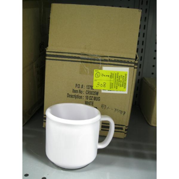 3 BOXES OF WHITE 10OZ MUGS
