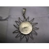 Image 3 : .925 SILVER LG. PENDANT - SUN MOON W/PINK STONE