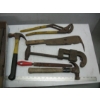 Image 3 : BOX OF MISC. HAMMERS, PLIERS, PIPE CUTTER, ETC.