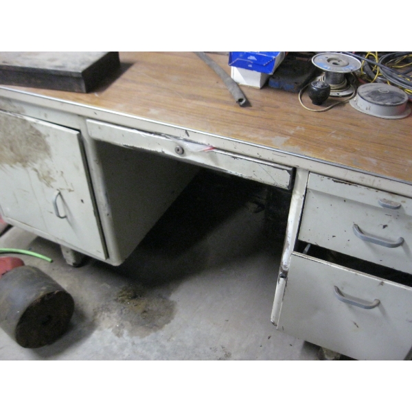 METAL DESK W/CONTENTS